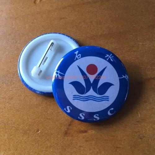 50pcs Custom staff badge Number plate Plastic Pin Button logo printing tinplate badge with safety pin