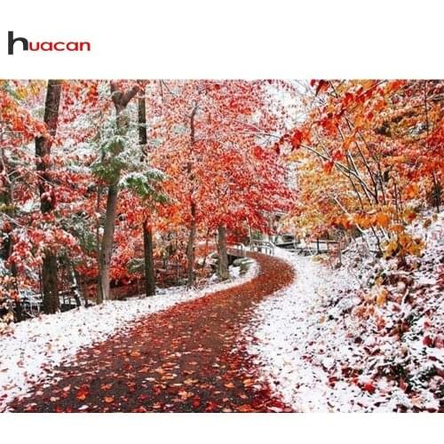 Huacan Diamond Painting Scenery Full Square Diamond Embroidery Landscape Picture Of Rhinestone Mosaic Paintings