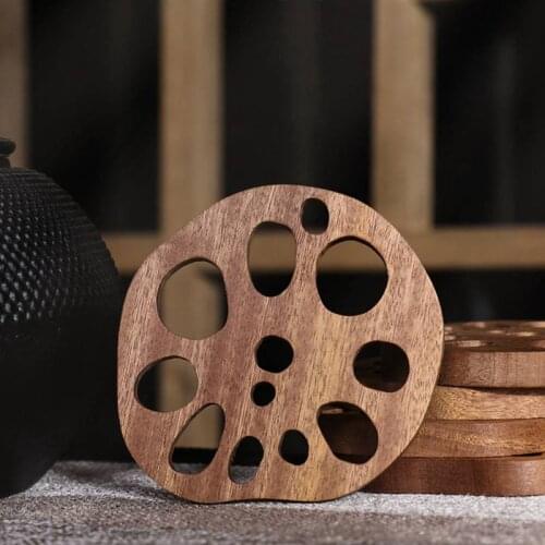 Lotus Root Slices Shaped Wooden Coasters Placemat Cup Pad Potholder Mug Mat Kitchen Table Decoration Accessories