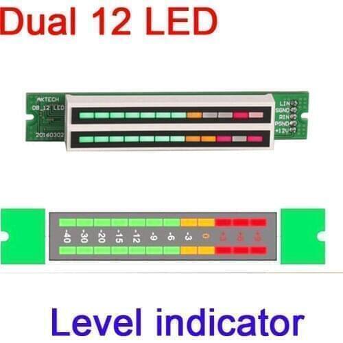 DYKB Dual 12 LED Stereo Level indicator AGC power Amplifier Volume Spectrum Display VU Meter Lamps Light GOB Speed Adjustable