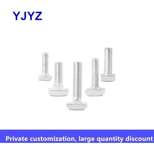 European standard T-bolt aluminum profile fittings connecting piece T-shaped hammer head screw 2030/40/45 type M5M6M8