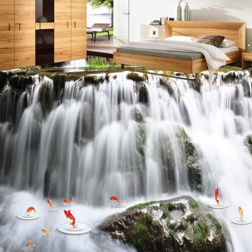 Custom Photo Wallpaper 3D Waterfalls Nature Landscape Floor Tiles Murals Sticker Living Room Bedroom Waterproof Vinyl Wall Paper