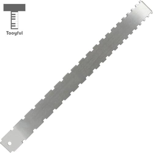 Tooyful Stainless Steel Guitar Bass Fretboard Neck Notched Straight Edge Luthier Tool Measurement Fretboard and Frets