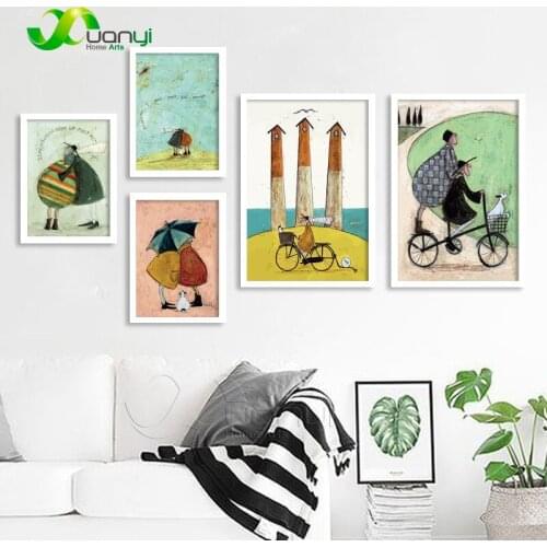 Happy Family Abstract Love Canvas Painting Vintage Posters Prints Scandinavian Nordic Wall Art Pictures For Bedroom Home Decor