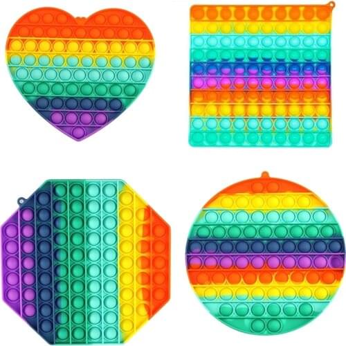 Big Size Square Fidget Toys Antistress Colorful Push Bubble Fidget Toy Sensory Stress Reliever For Autism Adult Children Gift