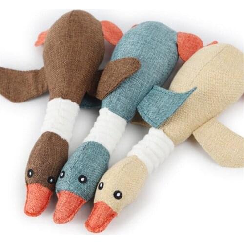 Cat Dog Toys Lovely Puppy Pet Chew Toy Cleaning Teeth Animals Training Supplies Linen Cloth Wild Goose Squeaky Toy