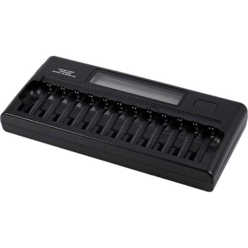 Intelligent Battery Charger Lcd Display Speedy Smart Charger 12 Battery Slots For 1.2V Ni-Mh Ni-Cd Aaa Aa Batteries(Eu Plug)