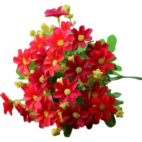 Artificial Flower Rich DIY Home Decoration Little Daisy A Bunch Small Fresh 7 Forks Indoor Plastic Flowers Imitation Plants
