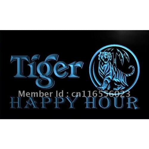 LA639- Tiger Beer Happy Hour Bar LED Neon Light Sign home decor crafts