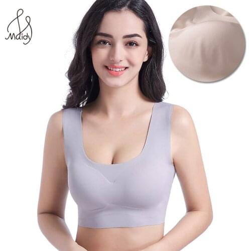 Maidy Womens Seamless Vest Lingerie Bralette Ultra-thin Sleep Anti-Expanding Wire Free Anti-Shock Bras Underwear Women