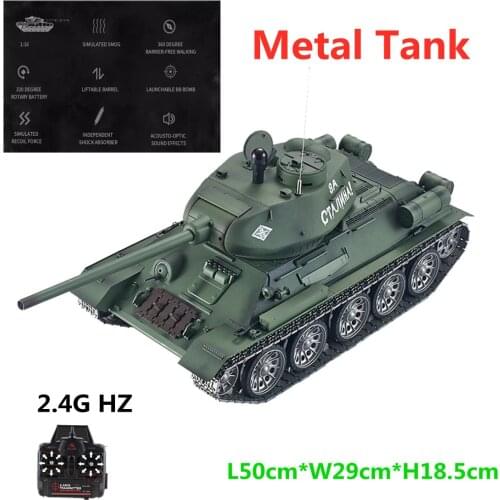 50CM Metal Tank Toys Super RC Tank Cross-Country Remote Control Car World Of Tank Hobby Boy Toys For Kids Children Gift