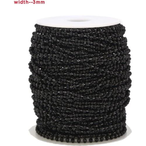 1M/2M/5M/10M Monochrome black beads Stainless Steel Black Link Chain Jewelry DIY For Necklace Bracelet Ankle making finding