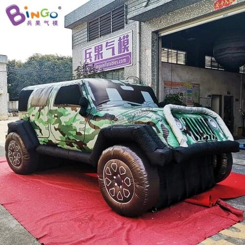 Customized 4.8x2.5x2 Meters Inflatable Camouflage Jeep Car Model For Education Decoration - BG-M0123