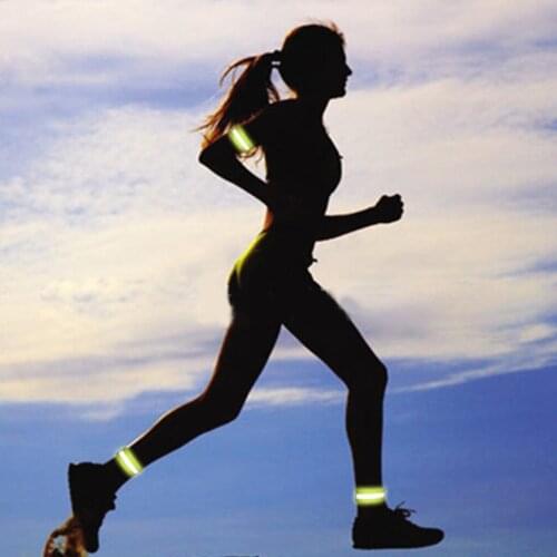 Reflective Armbands High Visibility For Night Jogging Running Ankle Glow Safety Night Running Armband Adjustable Wristband
