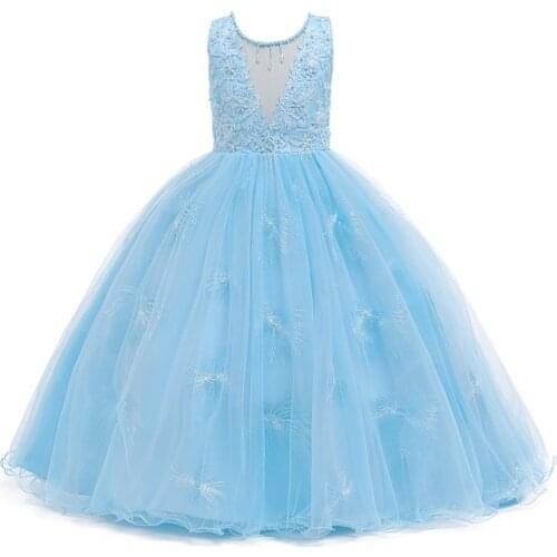 Flower Girls Dress for Wedding and Party Dresses 2021 Summer Baby Girls Princess Dress Kids Dresses For Girls Costume Children