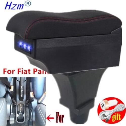 For Fiat Panda Armrest Box For Fiat Panda Interior special Retrofit parts Center Car Armrest box Center Storage box USB