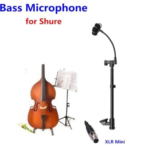 Professional Clip Music Instrument Mikrofon Double Bass Microphone Condenser for Shure Wireless Mic Transmitter Mini XLR 4Pin