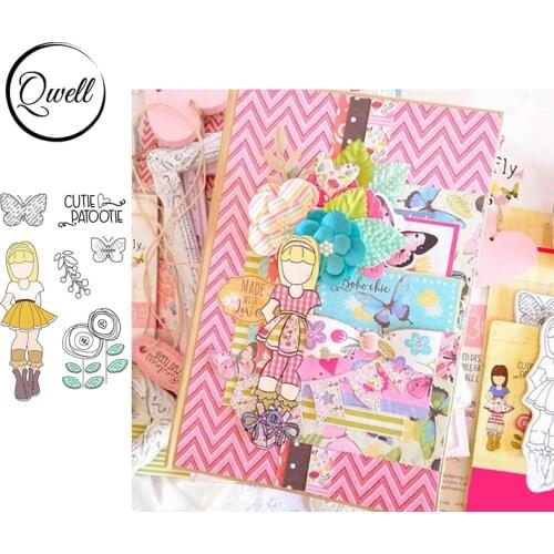 QWELL Clear Silicone Stamps Crown Long Hair Girl Butterflies Flowers DIY Paper Craft Cards Scrapbooking Making Template 2021