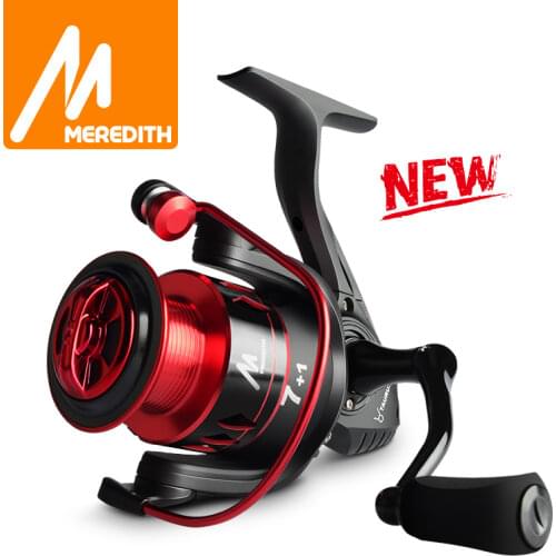 MEREDITH TAURUS Series 5.2:1 Fishing Reel 7+1 One Way Clutch System Low Profile Spinning Reel for Bass Pike Fishing