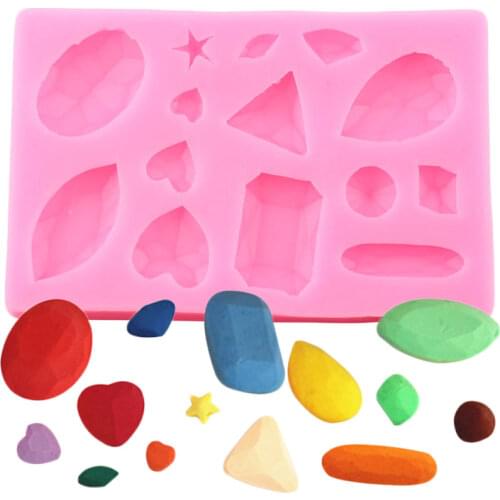Diamond Gem Silicone Mold Chocolate Gumpaste Moulds Fondant Cake Decorating Tools Polymer Clay Candy Molds Kitchen Accessories