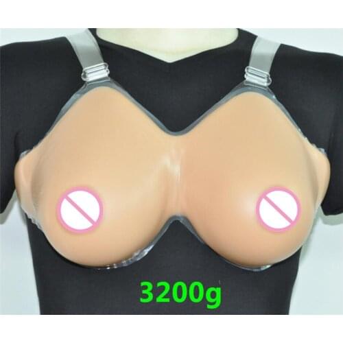 Silicone Fake False Breast crossdresser silicone breast form silicone breast chest prosthesis3200g 48E/50DD-52D Free shipping