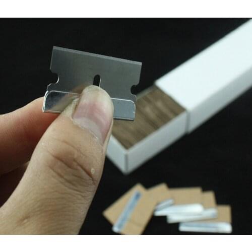 2.2*3.9cm Carbon Steel Safety Scraper Knife Razor Blades Replacement For Car Wrapping 100 Blades/Box MO-74
