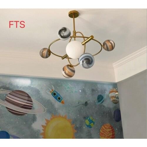 Creative Wandering Earth Chandelier Childrens Room Chandelier Boy Bedroom Light Nordic Living Room Planet Chandelier