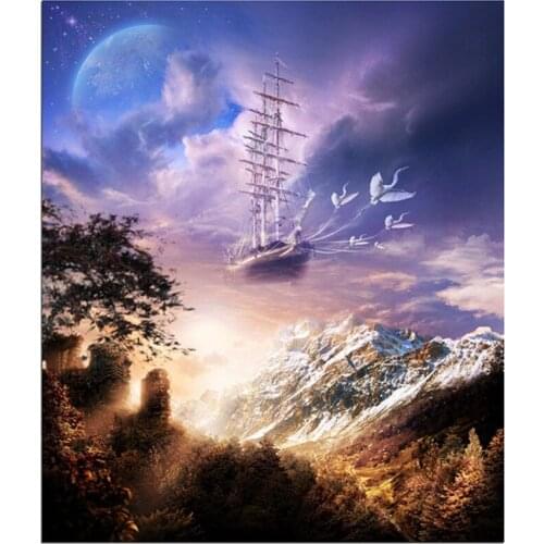 Home decoration Diy diamond painting kits embroidery cross stitch square drill diamond rhinestone pasted Dream of the ship