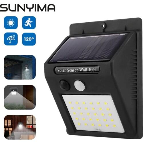 SUNYIMA Outdoor Solar Light 8/30LED Solar Wall Lamp Waterproof PIR Motion Sensor Garden Light Solar Powered Sunlight Street lamp
