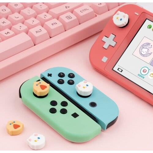 Pet Cat Chick Soft Thumb Stick Grip Cap Joystick Protective Cover For Nintendo Switch NS Lite Joy-con Controller Thumbstick Case