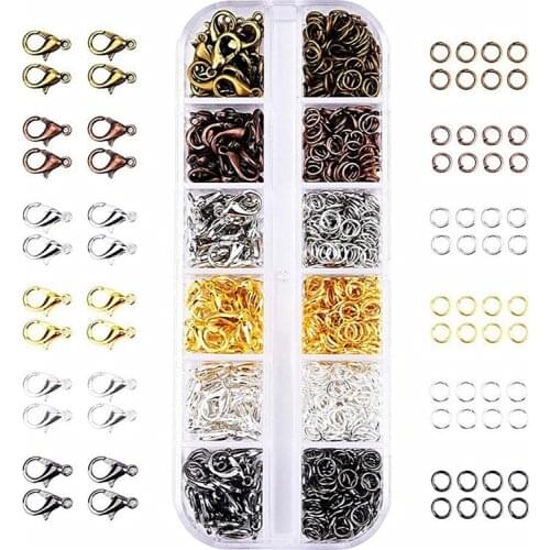 950Pcs/Set Lobster Clasps OPen Ring Jewelry Making Supplies for DIY Making Necklace Bracelet Alloy Accessories Set Jewelry