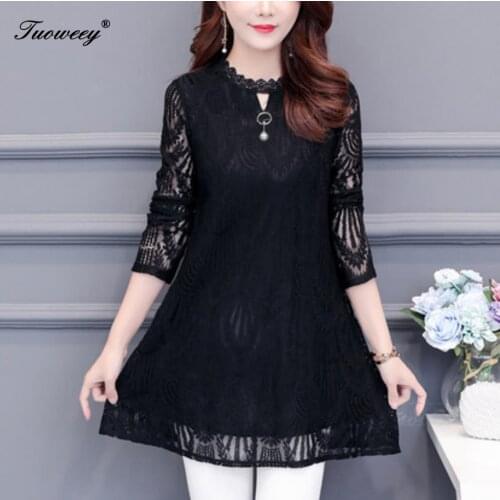 3XL Plus Size Women lace pullover Blouses 2019 Fashion autumn long Sleeve loose Long Shirt Female Casual Elegant blusas