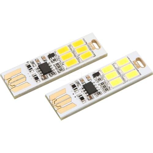 1pc Mini Touch Dimmer Pocket Card USB Power Lamp Bulb 6 LED Keychain 1W 5V LED Light for For Power Bank Computer Laptop