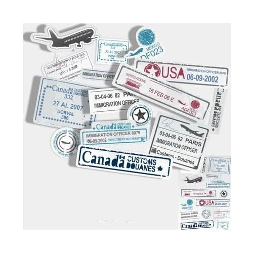 15pcs Retro suitcase trolley case sticker notebook skateboard trolley case computer guitar stickers personalized stickers