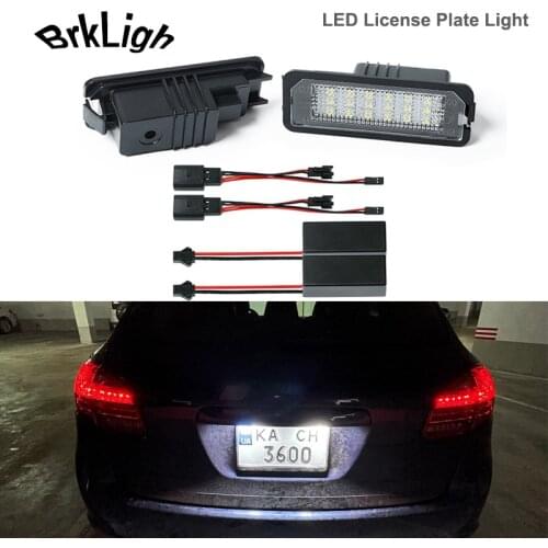 2PcsLed Number License Plate Light Lamp No Error For Porsche Carrera 911 GT Boxster 981 987 Cayman Cayenne Macan Car Accessories