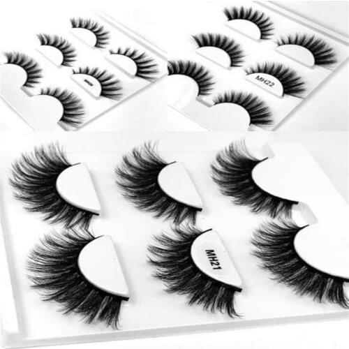 3 Pairs/Box 3d Mink lashes 100% Thick real mink false eyelashes natural for Beauty Makeup Extension fake Eyelashes false lashes