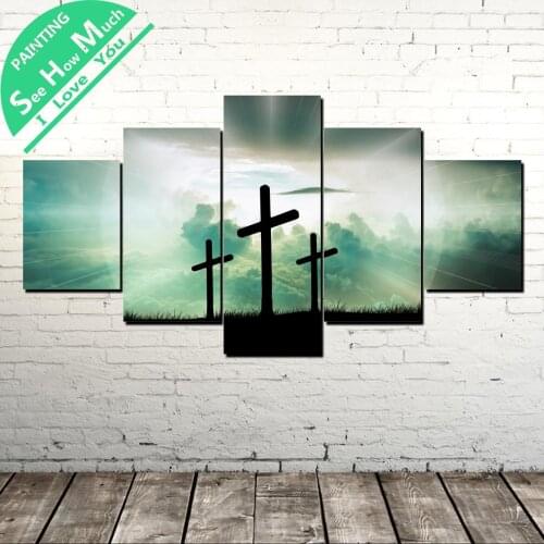 5 Piece crossing Tradition Wall Art Canvas Poster and Print Canvas Painting Decorative Picture for Living Room Canvas Painting