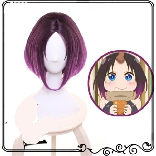Anime CartoonMiss Kobayashis Dragon Maid Short Wig Synthetic Hair Cosplay Prop Party Decor for Girl Women Gift 1pcs