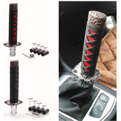 Car Gear Shift Katana Samurai Sword Shift Knob Shifter With Adapters Gear Shift knob Black + Red Interior Accessories