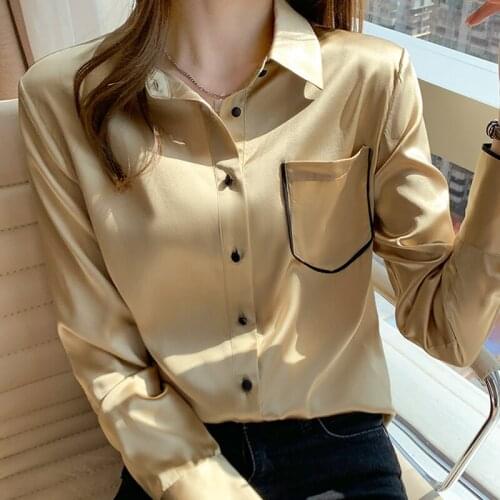 Blouse Women Blusas Mujer De Moda 2021 Long Sleeve Chiffon Blouse Shirt Turn Down Collar Office Blouse Women Tops Blusa E201
