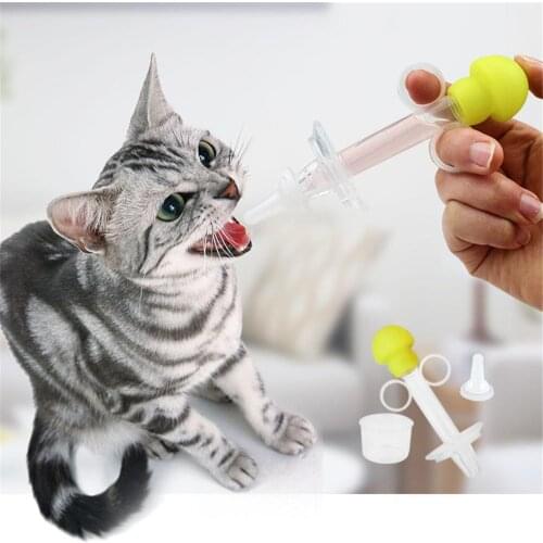 Pet Cat Feeding Pill Dispenser Dog Feeder Given Medicine Kit Universal Puppy Given Treats Control Rods Milk Water Tube Container