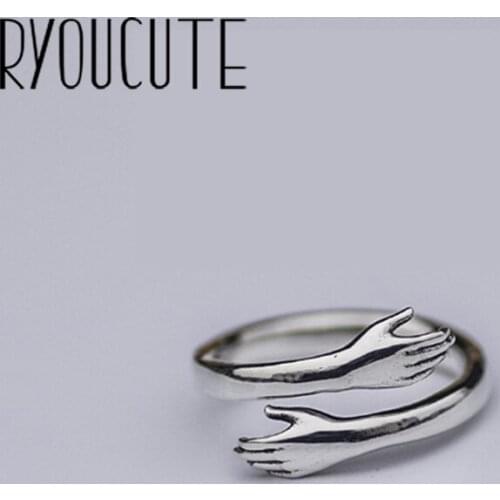 Luxury Brand Hand Hug Rings For Women Wedding Statement Jewelry Valentines Gifts Lover Finger Ring aneis