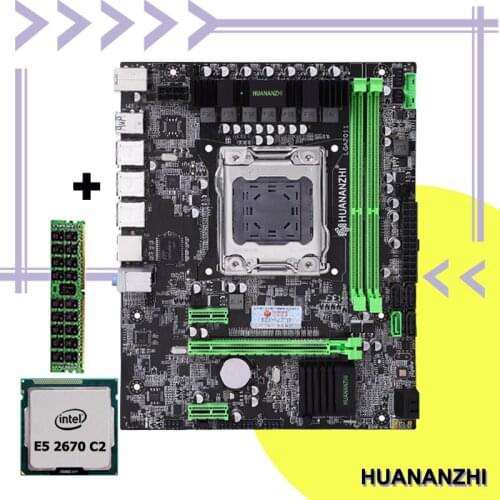 HUANANZHI X79-6M LGA2011 M ATX Motherboard with CPU RAM Combo Intel Xeon Processor E5 2670 SR0KX Big Brand Memory 8G REG ECC