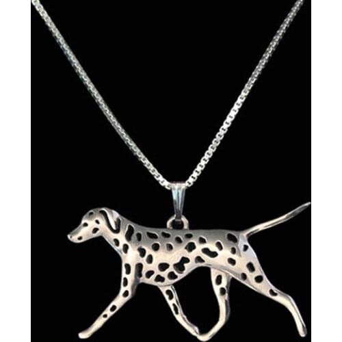 Gold Silver Color Dalmatian Pendant Necklace Dog Jewelry Women Best Friend Choker 10pcs/lot