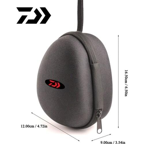 Daiwa Portable Fishing Reel Bag EVA Waterproof Case Cover For Spinning Reel Fishing Tackle Bag Storage Fishing Reel Carry Bag