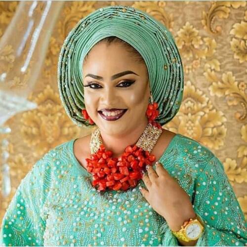 Luxury Bridal Wedding Real Coral Jewelry Sets Fashion African Beads Jewelry Set Original Coral Necklace for Women CNR889