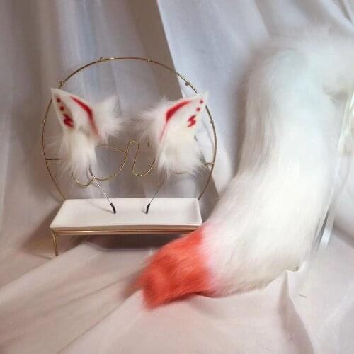 Hand Made kumiho Hair Hoop Anime Fox Beast Ears Hairbands Headwear Custom COSPLAY Tail For Gift