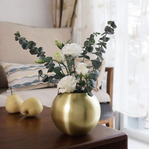 Spherical Vase Stainless Steel Flower Pot Simple Style Round Vase Home Decoration Pot De Fleur Interieur