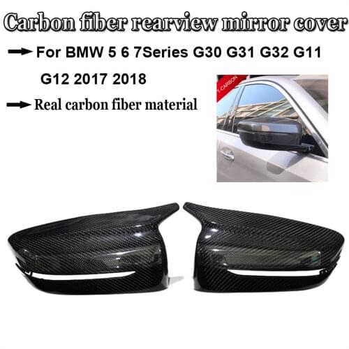 Carbon Fiber Rear View Mirror Cover 1 : 1 Replacement style For BMW 5 6 7Series G30 G31 G32 G11 G12 2017 2018 Car styling