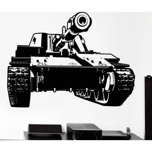 Vinyl Wall Sticker War Army Equipment Wall Decal Tank Military Wall Art Mural Removable Vinyl Military Wall Sticker Decor 3427